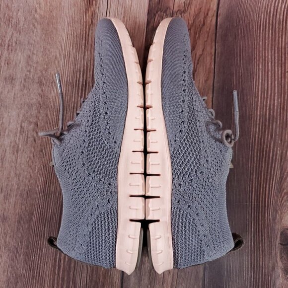 Cole Haan Womens 8.5 B Zerogrand Grand OS Gray Knit Oxford Wingtip Shoes W06727 - Picture 11 of 15